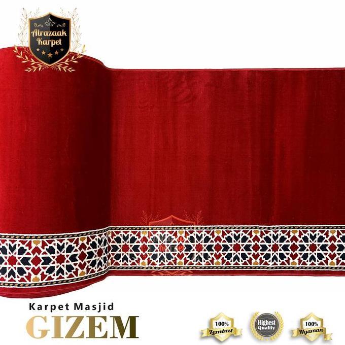 Laristerbaik- Karpet/Sajadah Masjid Mushola Gizem Meteran Tebal Murah Polos 10Mm