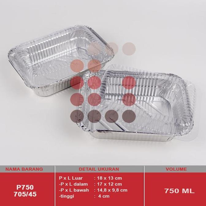 New- Alumunium Foil Cup Bx 0750 / P750 + Tutup Isi 10 Pcs