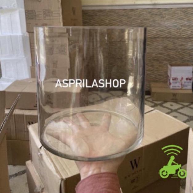 vas bunga silinder besar vas tabung kaca diameter 20cm tinggi 20cm