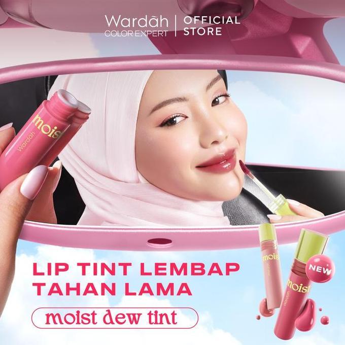 perokto_shop - wardah moist dew tint 3 g - bibir lembab - tahan 24 jam - liptint lip stain lipgloss 
