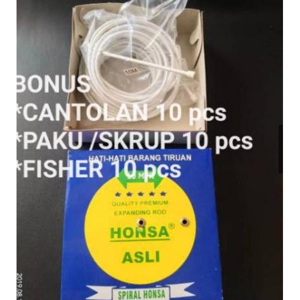 honsa kawat spiral tali gorden tirai gorden 1 box 10 meter dan 15 meter