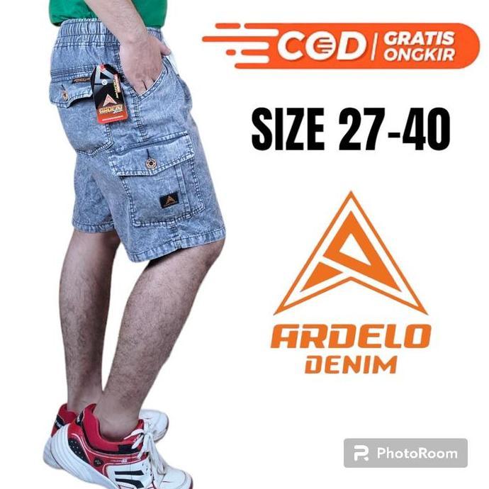 Yxyg- Celana Pendek Cargo Jeans Pria Dewasa Pinggang Karet | Celana Cargo Cowok Keren Nyaman