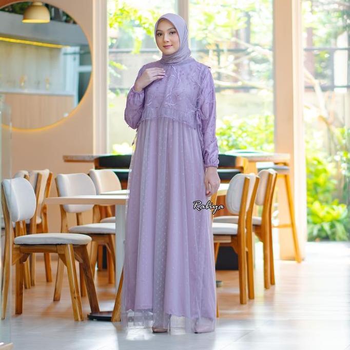 Murah Gamis Muslim Wanita Kanaya Dress Maxi Lengan Karet Bahan Velvet Mix Tile Ukuran Jumbo Baju Ker