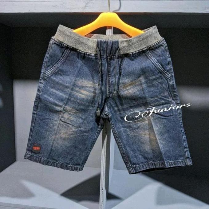 Yxyg- Jeans Pendek Pria Pinggang Karet Cowok Celanajeans