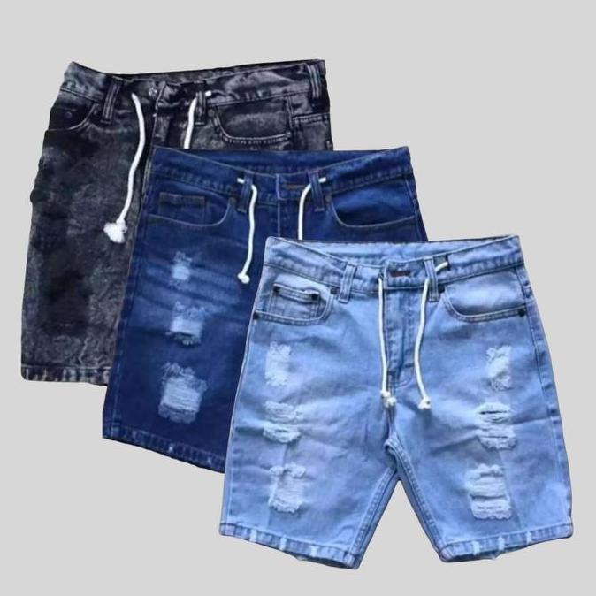 Yxyg- Celana Jeans Pendek Sobek Pria  Celana Pendek  Distro Cowok Dewasa