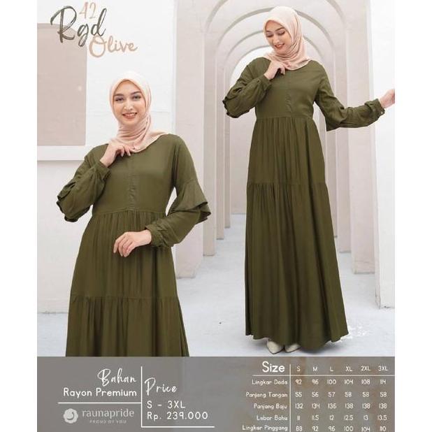 Murah Baju Dress Cantik Wanita Katun Rayon / Rauna Gd-42 / Fashion Muslim Polos