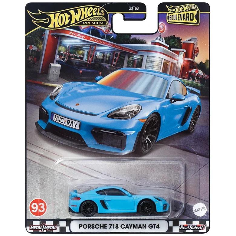 Hot Wheels Premium Car Boulevard Porsche 718 Cayman GT4 Toys for Boys 1/64 Diecast Vehicles Model Me