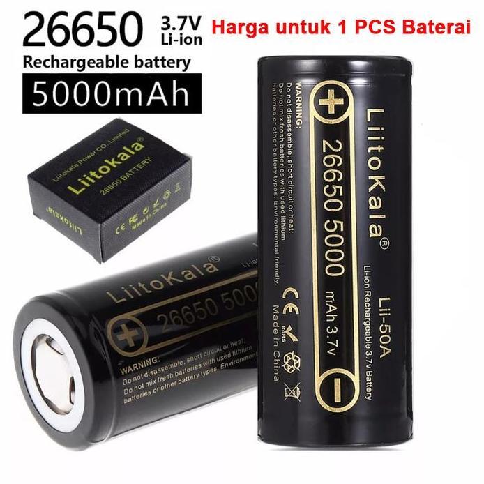 LIITOKALA Lii-50A Baterai 26650 5000mAh 20A Authentic Li-ion