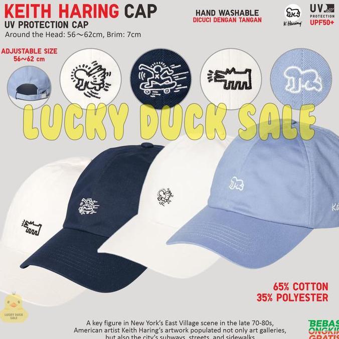 Topi UNIQLO Keith Haring UV Protection Cap Topi Pop Art Radiant Baby Iconic