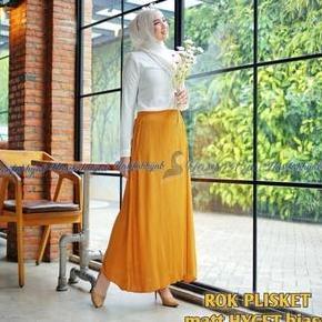 (COD) Rok Plisket bahan HYGET BIASA GAK TEBAL / Rok wanita / Rok panjang || Nasifahhijab