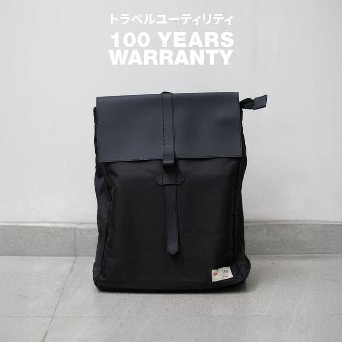 Tampilgayar- Tfg Backpack Tas Ransel Pria Wanita Towny 432 Black & Green Lifetime Warranty - Canvas 