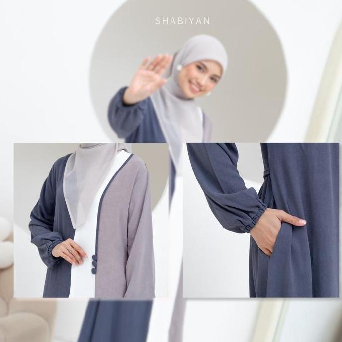 Shabiyan 618 Gamis Kombinasi Warna | Remaja & Dewasa | Simple Elegan