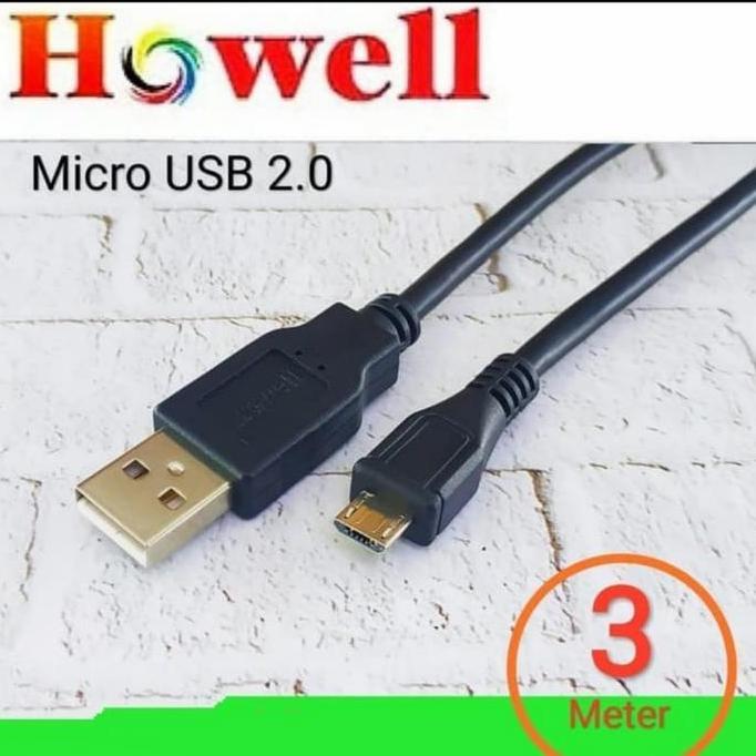 Bst Ready Howell Kabel Usb Micro 3 M / Cable Usb To Micro 3M Best Seller