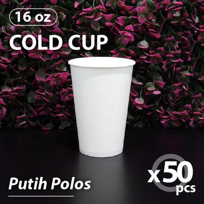 PROMO Pak isi 50 pcs - Paper Cup 16 oz COLD - Paper Cup 16oz - Gelas Kertas
