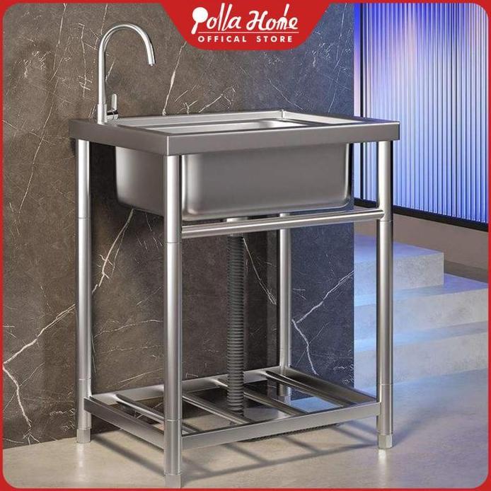 Wastafel Kichent Sink Dapur Portable Cuci Piring Stainless Steel Tebal Minimalist Wastafel Dapur Mur