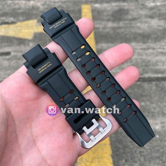 Strap Casio Gshock Ga 1100Gb / Ga 1100-9G Hitam Original Tulisan Gold Ready