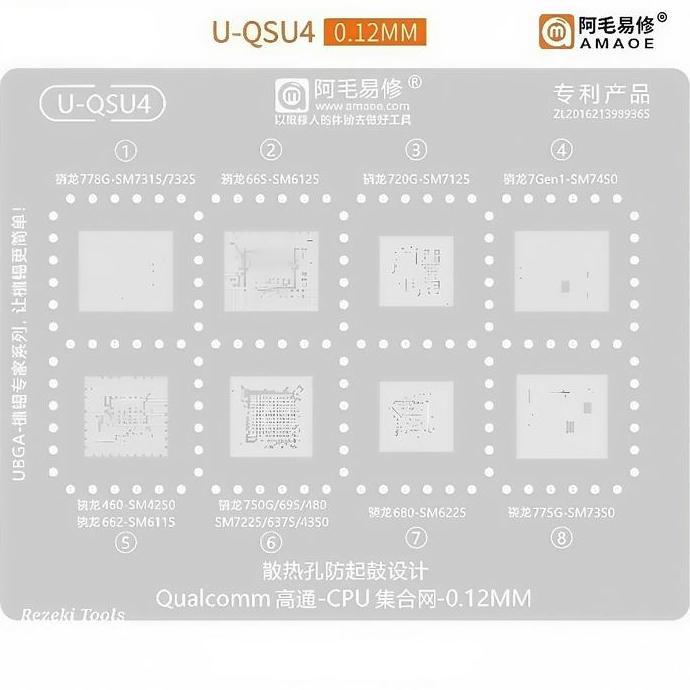 Plat Amaoe U-Qsu4 Untuk Ic Cpu Sm7325/Sm6125/Sm7125