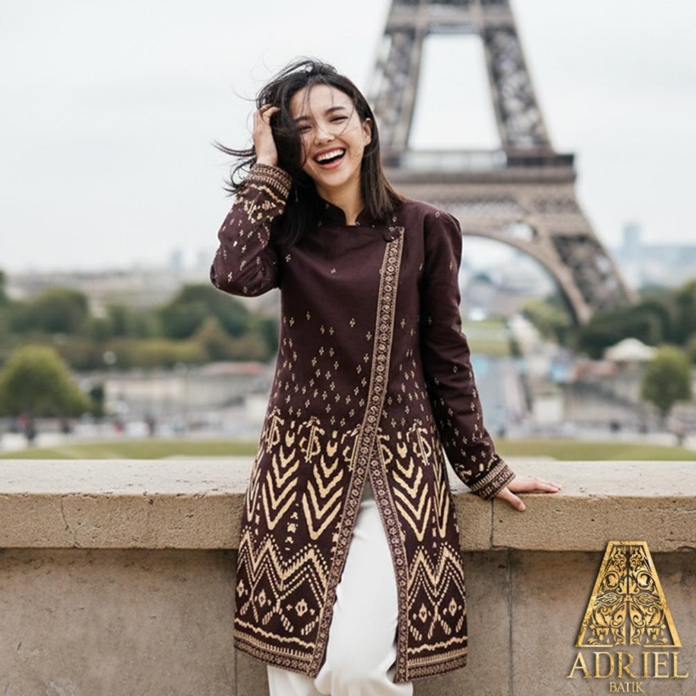 Cuci Gudang  Rayendra Kemeja/Tunik Batik Tulis Premium - Batik Premium Solo Lengan Panjang Reguler F