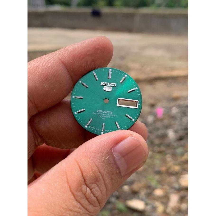Plat Dial Jam Tangan Seiko Hijau 28,5Mm 7009 7S26 7S36 Dial Jam Seiko 5 Sport Harga Spesial