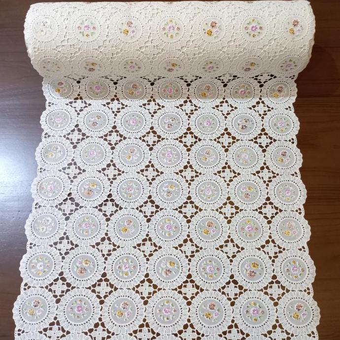 Terbaru, Taplak Meja Tamu Shabby Renda Vintage Meteran Anti Air