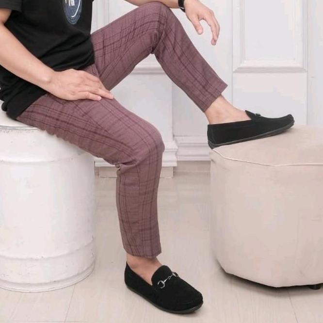 Boyboying- Celana Tartan Angkle Pants Woll Line Premium Casual Formal Ankle Kain Nyaman  Panjang Sli