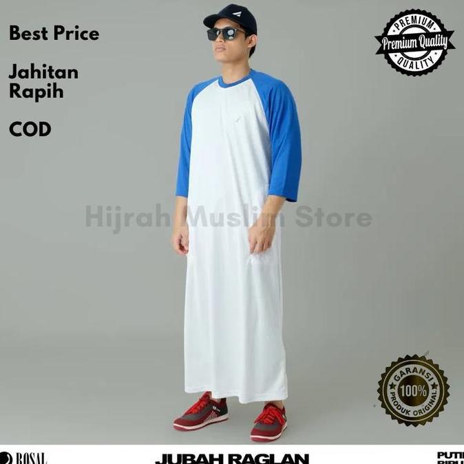 Jubah Gamis Pria Kaos Raglan Rosal - Jubah Sporty Pria