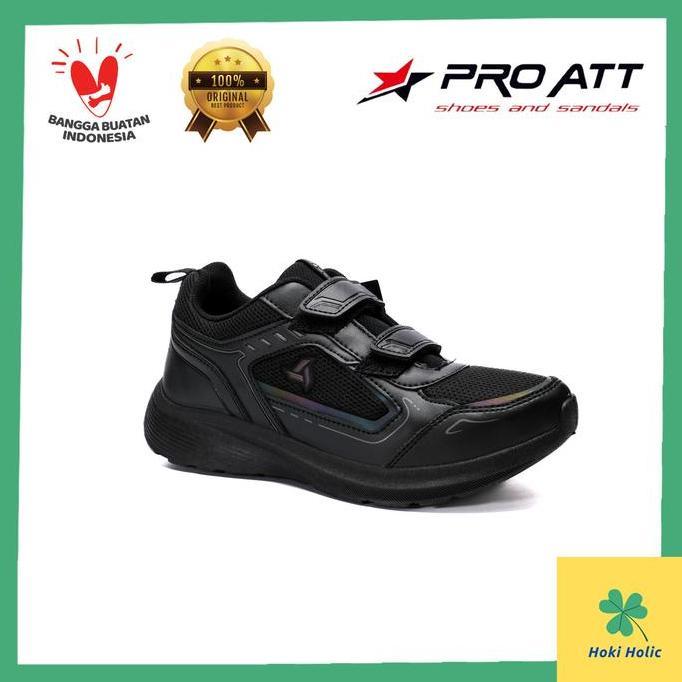 Sepatu Sekolah Anak Cowok Cewek SD SMP Hitam Hitam Original Pro ATT