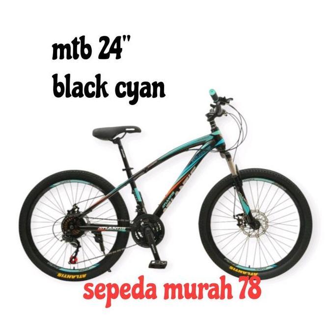 Mtb 24 Inch  Atlantis Rem Cakram Hi Ten Steel 21 Speed Ban 24 X 2.35 Sepeda Gunung