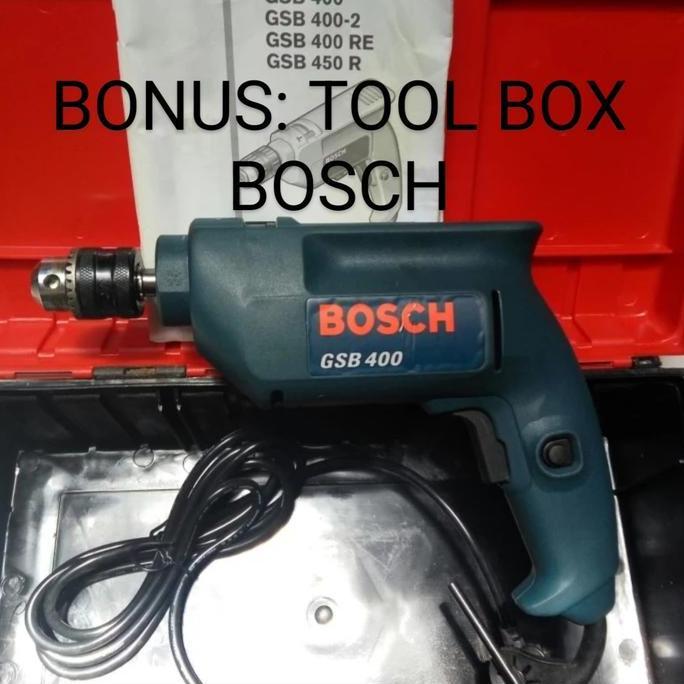 Promo Mesin Bor Tembok / Impact drill BOSCH 10mm GSB 400 + TOOl BOX BOSCH Diskon