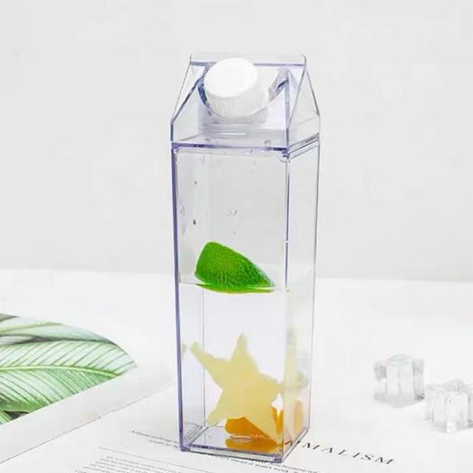 Botol Air Kulkas Minuman Bening Transparan Plastik Kaca Akrilik 1000ml