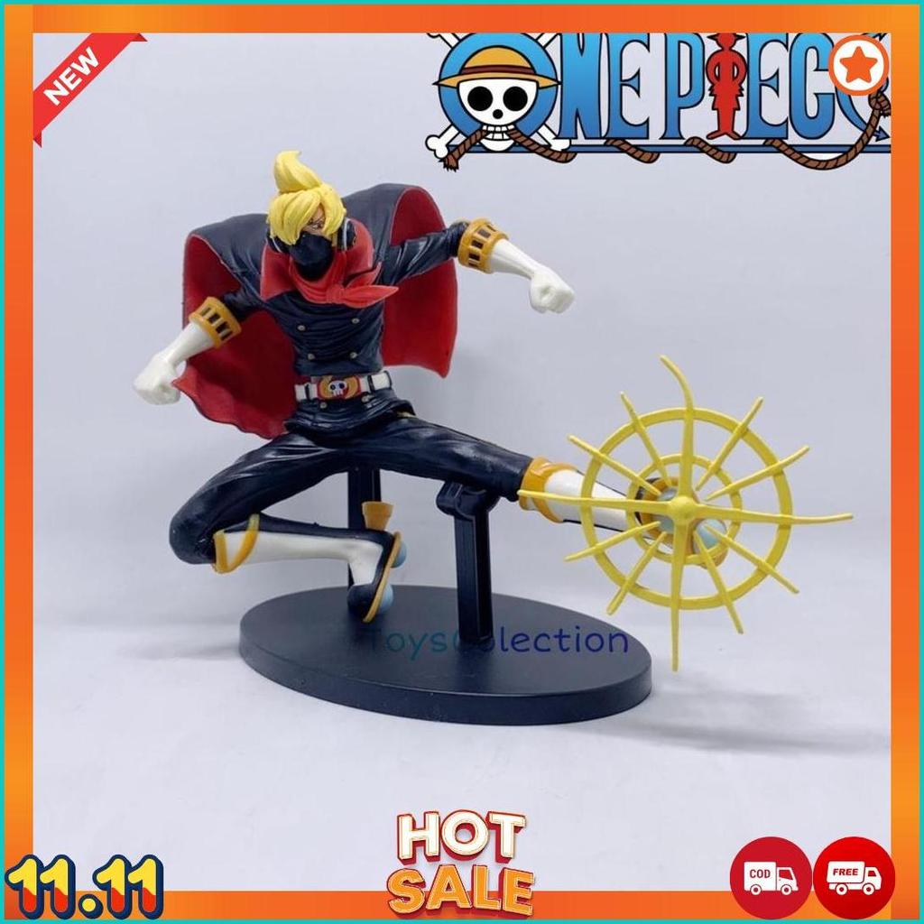 Action Figure One Piece Sanji Vinsmoke Osoba Mask Flying Kick Ver. Mainan Topper Cake Pajangan Hiasa
