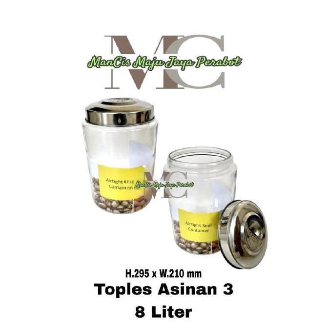 Promo Toples kaca Asinan 3 Seal DLX 8 Liter / Toples makanan serbaguna Toples kerupuk Diskon