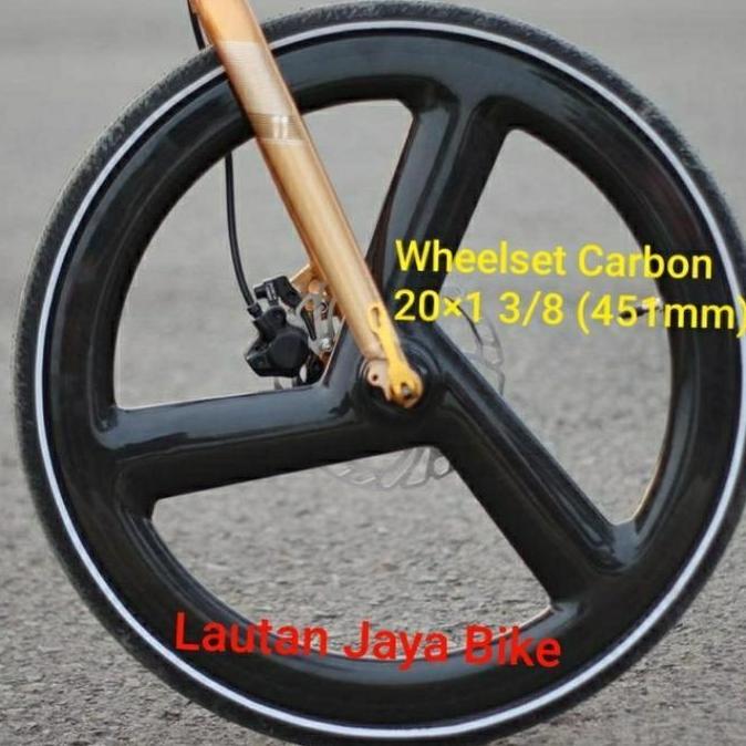 Wheelset Carbon sepeda lipat 20 1 3/8 (451MM)