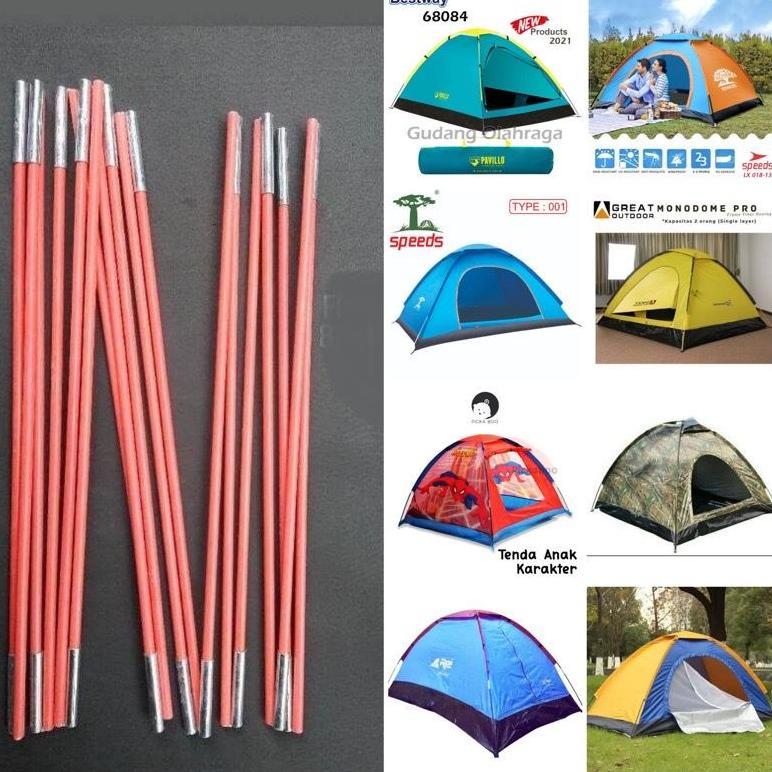 frame tenda fiber/ kerangka tenda camping 1 rangkai 1 lonjor panjang tinggalpasang