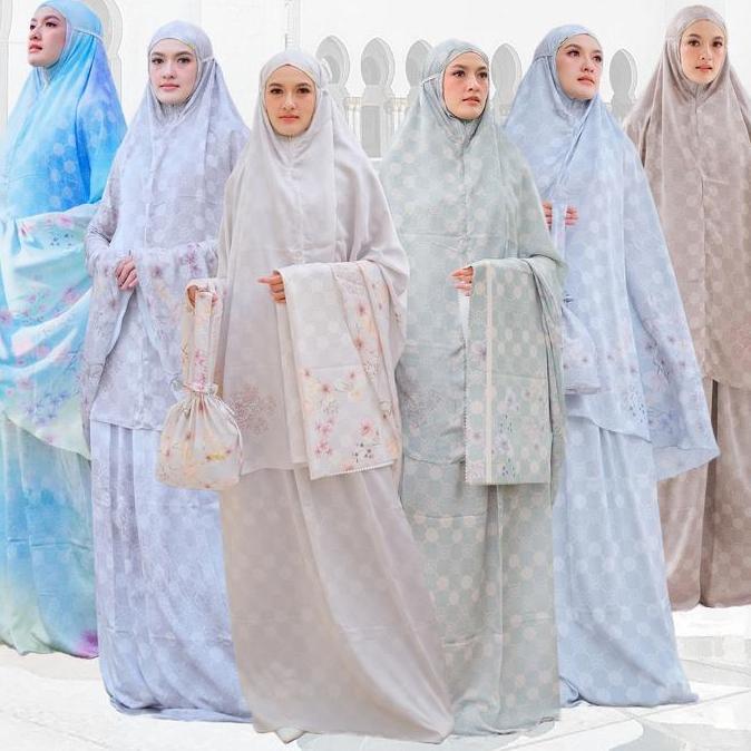 Promo MYLADY HIJAB MUKENA XANTARA Atasan Bawahan Cantik Gold Grey Mewah Motif Nyaman Diskon