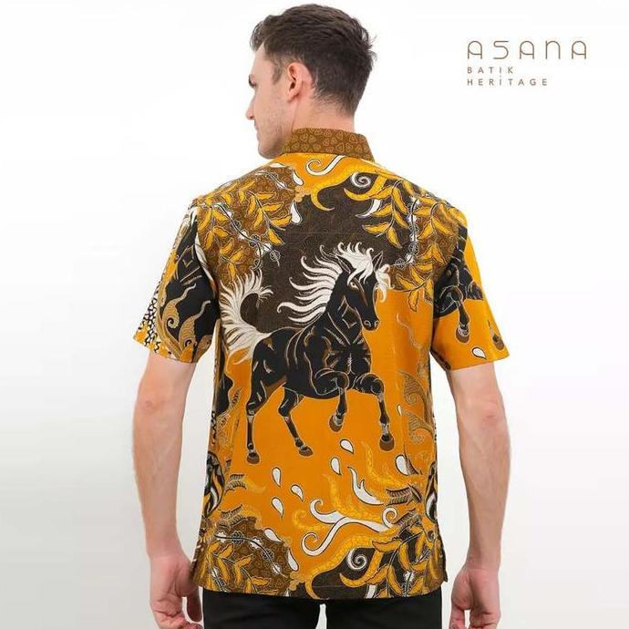Kemeja Asana Batik Lengan Pendek Pacarejo - Kuning