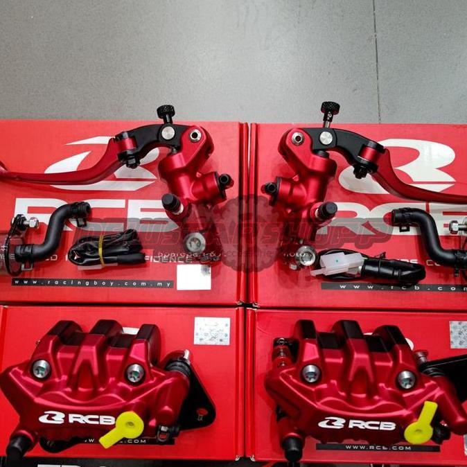 Paketan Full Set Rem RCB S1 Radial 14mm + Kaliper S26 Depan Belakang + Selang TDR Carbon NMAX Origin