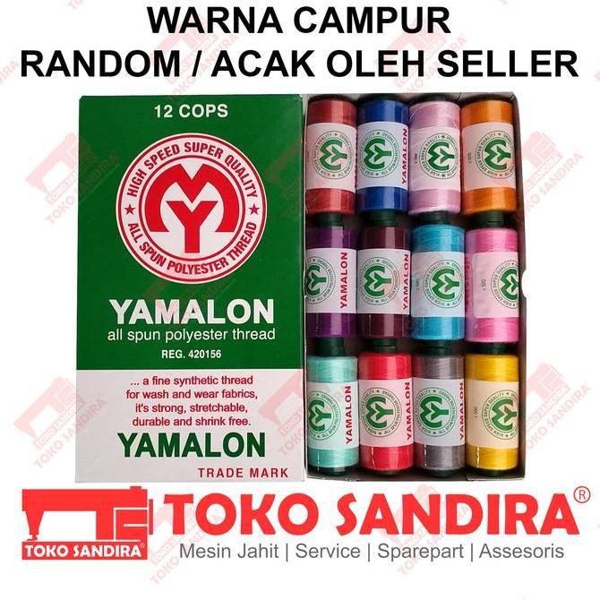 Lansungkirim- 12 Pcs Benang Jahit Yamalon/Benang Jahit Murah/Benang Jahit Komplit 40/2 500 Yard/Toko