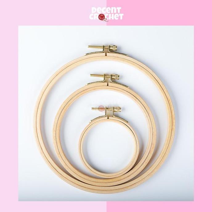 Lansungkirim- Pemidangan Kayu Ring Sulam Hoop Kayu Bambu Embroidery Hoop Midangan