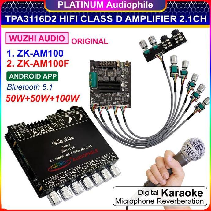 Jdg- Tpa3116 Amplifier Karaoke Echo Microphone Bluetooth Tws 2.1 Ch Original Zk-Am100 Am100F