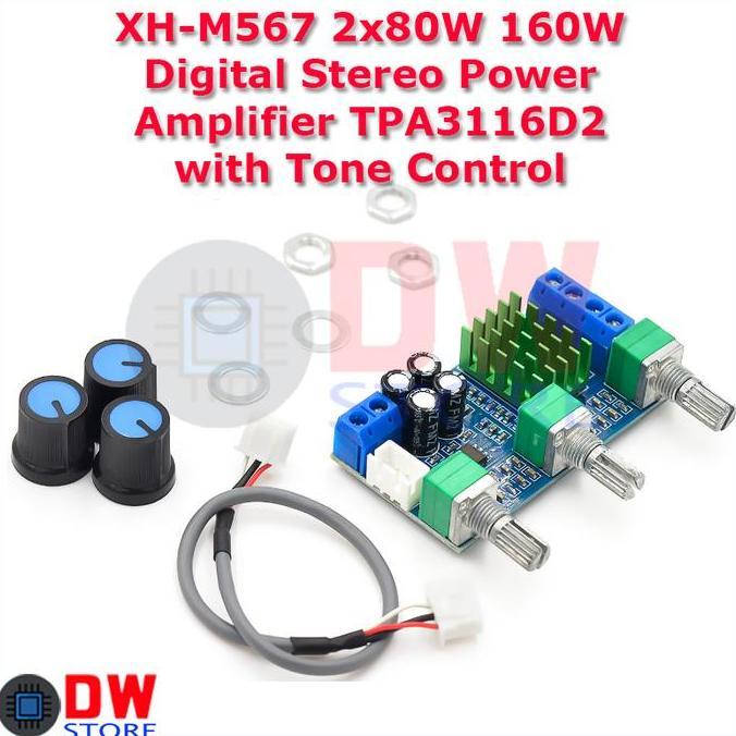 XH-M567 2x80W 160W Digital Stereo Power Amplifier TPA3116D2 TPA3116 HARGA KHUSUS