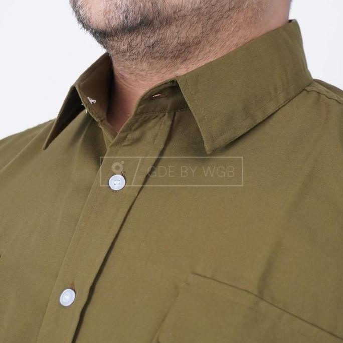 Kemeja Casual Safari Bush Khaki Bsize Jumbo Pria Ukuran XL XXL