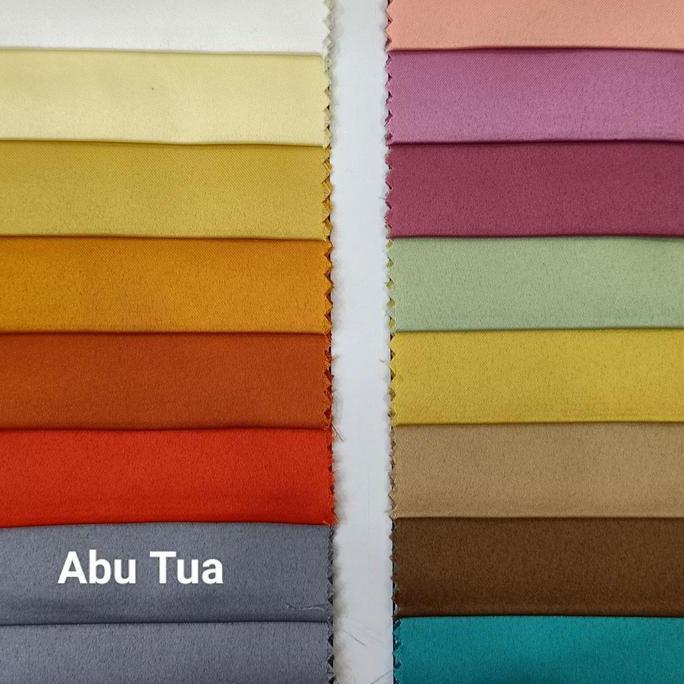 Lansungkirim- Kain Polosan Satin Velvet Meteran Untuk Dress Gamis Dan Puring