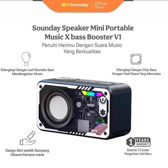 Jdg- Sounday Speaker Led Bluetooth Bt-V1 Speaker 5.3 Surround Sound System Rgb Multifunction Speaker