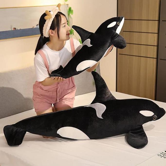 Lucuu- Mainan Boneka Paus Orca Ukuran Jumbo Bahan Halus - Dolls, Toys Ikan Asli