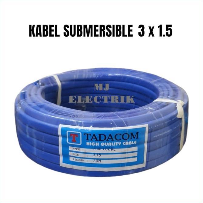 KABEL SUBMERSIBLE SIBEL KABEL POMPA AIR SATELIT SERABUT 3X1.5 OVAL BIRU 20 METER