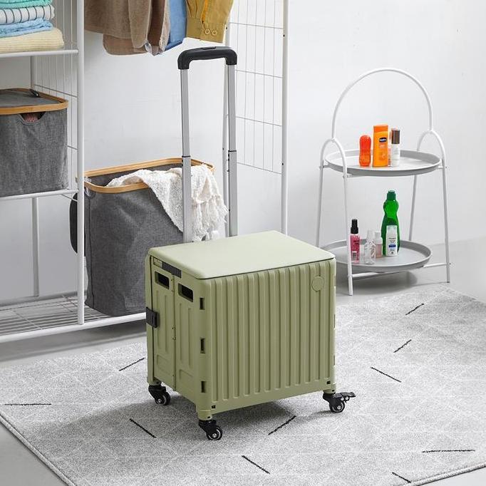 Informa 30 Ltr Fernan Troli Lipat - Hijau Keranjang Belanja Troli Barang Kotak Dorong Pasar Troli Be