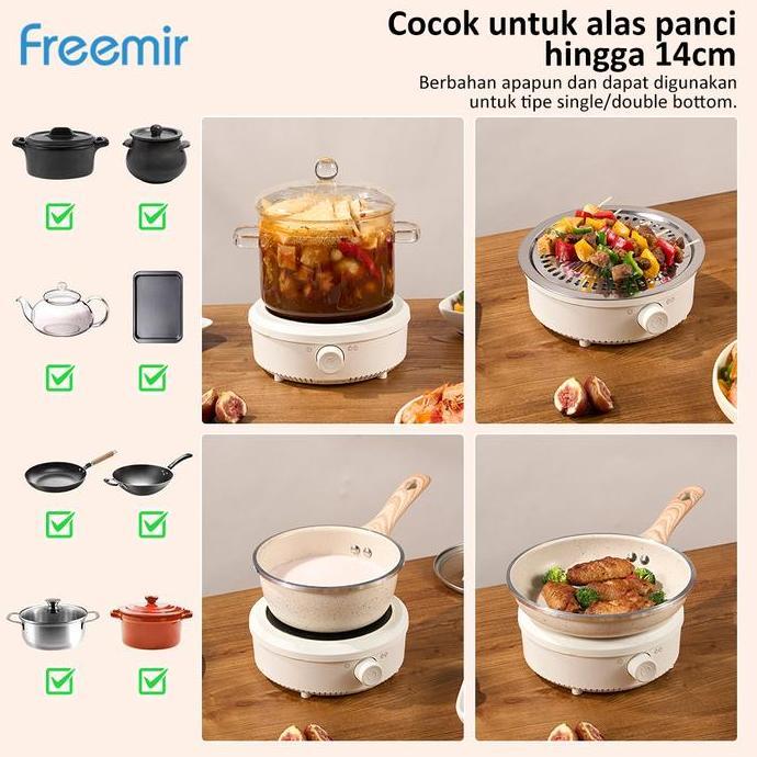 Kualitass- [Mega Sale] Freemir Kompor Listrik Mini Praktis Portable Bisa Untuk Semua Jenis Wajan