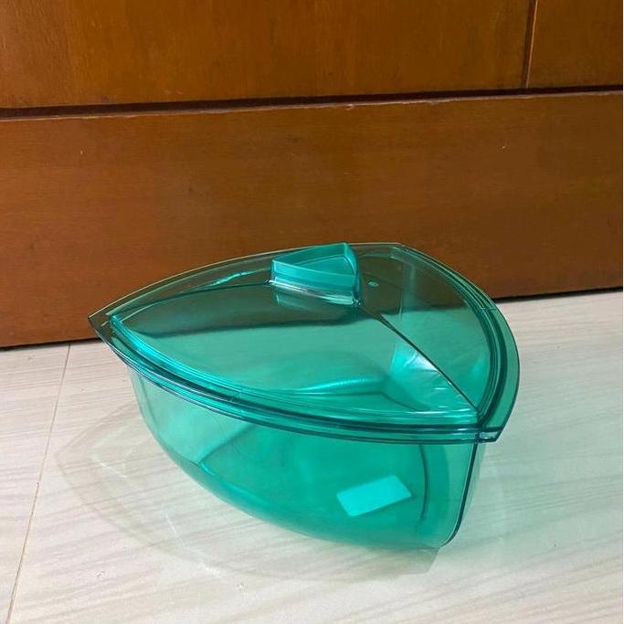New- Lotus Triangle Bowl Tupperware / Wadah Saji Kristal Tupperware Tosca
