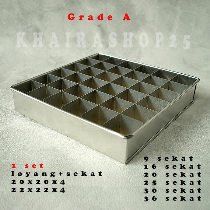 Loyang brownies sekat 20x20 dan 22x22 cm Grade A Cetakan brownies Loyang sekat brownies blondies fud
